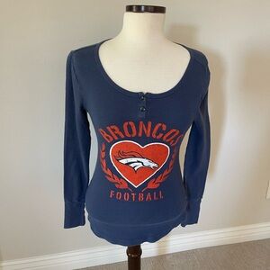 Broncos Football Blue Long Sleeve Top